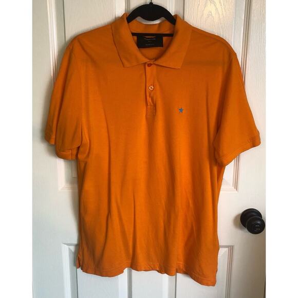 Jared Lang Neon Orange Men's Size Large 100% Pima Cotton Polo Shirt Short Sleeve - Picture 2 of 8